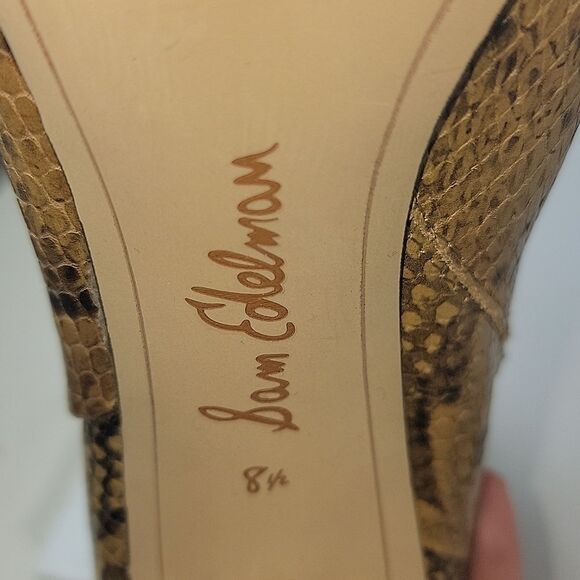 Sam Edelman Codie Snake-Embossed Leather Ankle Boots - Picture 13 of 16